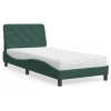 Cama con colchón terciopelo verde oscuro 90x190 cm