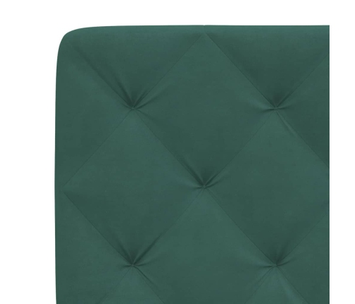 Cama con colchón terciopelo verde oscuro 90x200 cm