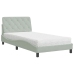Cama con colchón terciopelo gris claro 100x200 cm