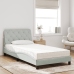 Cama con colchón terciopelo gris claro 100x200 cm