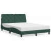 vidaXL Cama con colchón terciopelo verde oscuro 120x200 cm