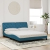 vidaXL Cama con colchón terciopelo azul 160x200 cm