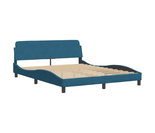 vidaXL Cama con colchón terciopelo azul 160x200 cm