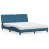 vidaXL Cama con colchón terciopelo azul 160x200 cm