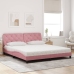 vidaXL Cama con colchón terciopelo rosa 180x200 cm