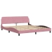 vidaXL Cama con colchón terciopelo rosa 180x200 cm