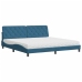 vidaXL Cama con colchón terciopelo azul oscuro 200x200 cm