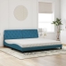 vidaXL Cama con colchón terciopelo azul oscuro 200x200 cm