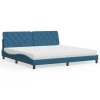 vidaXL Cama con colchón terciopelo azul oscuro 200x200 cm