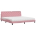 Cama con colchón terciopelo rosa 200x200 cm