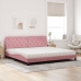 Cama con colchón terciopelo rosa 200x200 cm