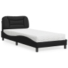 vidaXL Cama con colchón cuero sintético negro 90x190 cm