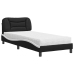 vidaXL Cama con colchón cuero sintético negro y blanco 90x190 cm