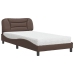 vidaXL Cama con colchón cuero sintético marrón 100x200 cm