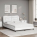 Cama con colchón cuero sintético blanco 140x190 cm