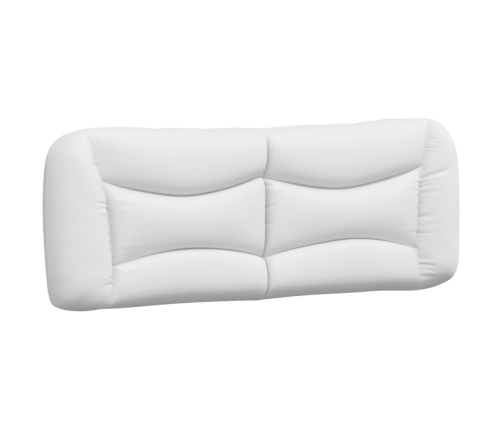 Cama con colchón cuero sintético blanco 140x190 cm