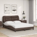 Cama con colchón cuero sintético marrón 140x190 cm