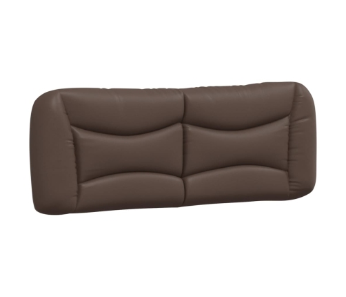 Cama con colchón cuero sintético marrón 140x190 cm
