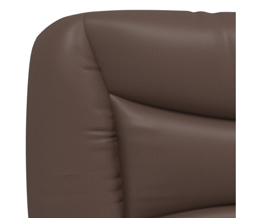 Cama con colchón cuero sintético marrón 140x190 cm