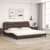 vidaXL Cama con colchón cuero sintético marrón 200x200 cm