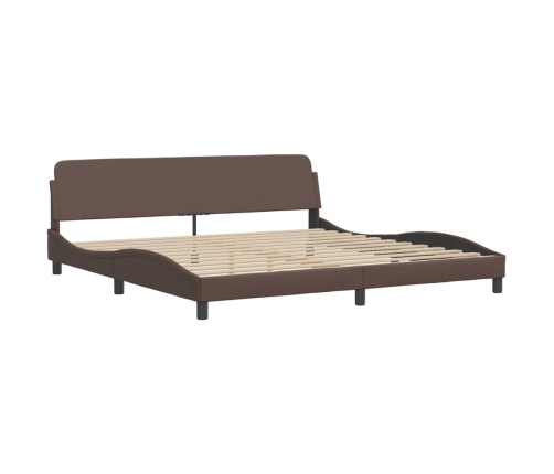 vidaXL Cama con colchón cuero sintético marrón 200x200 cm