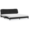 Cama con colchón cuero sintético negro y blanco 200x200 cm