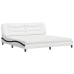 Cama con colchón cuero sintético blanco y negro 200x200 cm