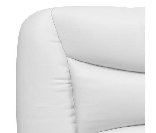 Cama con colchón cuero sintético blanco y negro 200x200 cm