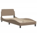 vidaXL Cama con colchón cuero sintético capuchino 80x200 cm