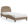 vidaXL Cama con colchón cuero sintético capuchino 80x200 cm