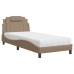 Cama con colchón cuero sintético capuchino 90x200 cm
