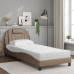 Cama con colchón cuero sintético capuchino 90x200 cm