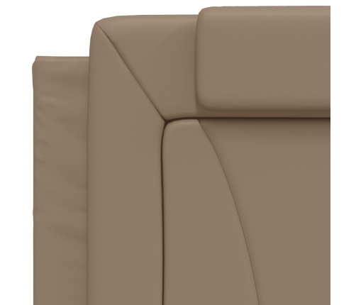 Cama con colchón cuero sintético capuchino 90x200 cm