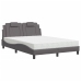 Cama con colchón cuero sintético gris 120x200 cm
