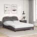Cama con colchón cuero sintético gris 120x200 cm