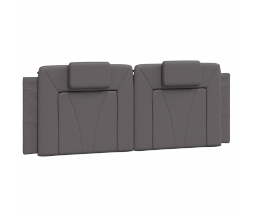 Cama con colchón cuero sintético gris 120x200 cm