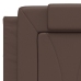 Cama con colchón cuero sintético marrón 140x200 cm