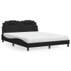 vidaXL Cama con colchón cuero sintético negro 160x200 cm