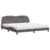 vidaXL Cama con colchón cuero sintético gris 200x200 cm