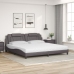 vidaXL Cama con colchón cuero sintético gris 200x200 cm