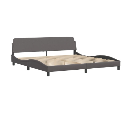 vidaXL Cama con colchón cuero sintético gris 200x200 cm