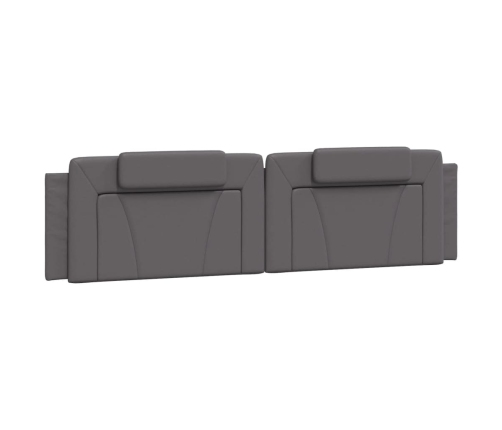 vidaXL Cama con colchón cuero sintético gris 200x200 cm