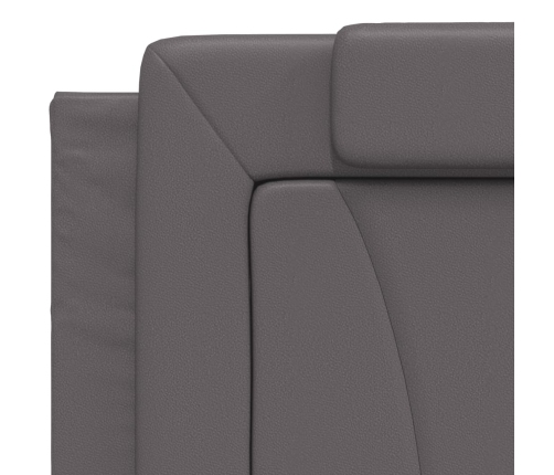 vidaXL Cama con colchón cuero sintético gris 200x200 cm