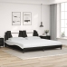 vidaXL Cama con colchón cuero sintético negro y blanco 200x200 cm