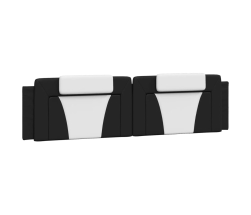 vidaXL Cama con colchón cuero sintético negro y blanco 200x200 cm