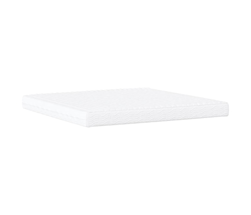 Cama con colchón cuero sintético blanco y negro 200x200 cm