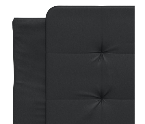 Cama con colchón cuero sintético negro 90x190 cm