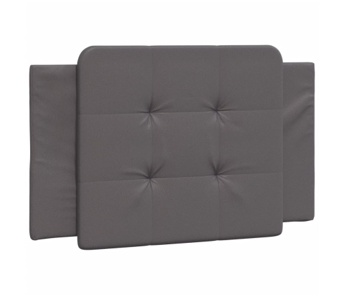 vidaXL Cama con colchón cuero sintético gris 90x200 cm