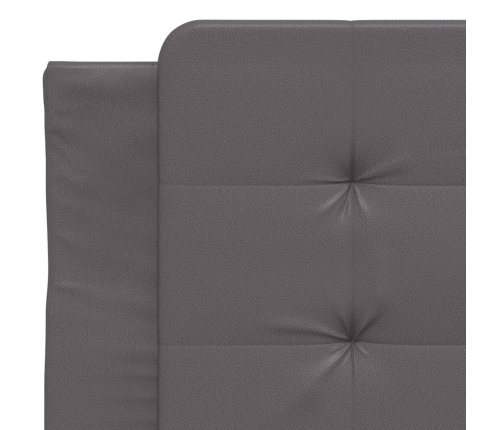 vidaXL Cama con colchón cuero sintético gris 90x200 cm