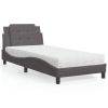 vidaXL Cama con colchón cuero sintético gris 90x200 cm